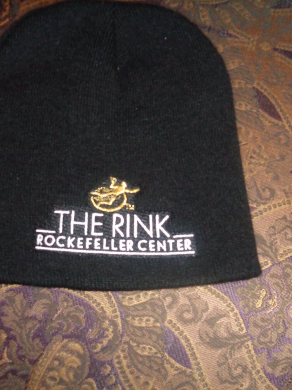 The Rink Rockefeller Center Black Unisex Beanie Hat